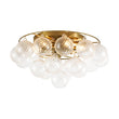 Load image into Gallery viewer, Farmhouze Light - Glam Tiered Swirled Glass Globe Bubble Semi Flush Mount - Ceiling Light - Brass - 
