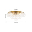 Load image into Gallery viewer, Farmhouze Light - Glam Tiered Swirled Glass Globe Bubble Semi Flush Mount - Ceiling Light - Brass - 

