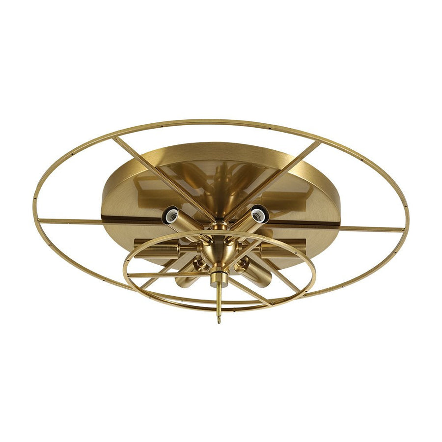 Farmhouze Light - Glam Tiered Swirled Glass Globe Bubble Semi Flush Mount - Ceiling Light - Brass - 