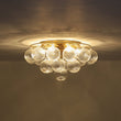 Load image into Gallery viewer, Farmhouze Light - Glam Tiered Swirled Glass Globe Bubble Semi Flush Mount - Ceiling Light - Brass - 
