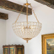 Load image into Gallery viewer, Farmhouze Light-Glam Vintage Bronze Crystal Large Bowl Cage Chandelier-Chandelier-Gold Bronze-

