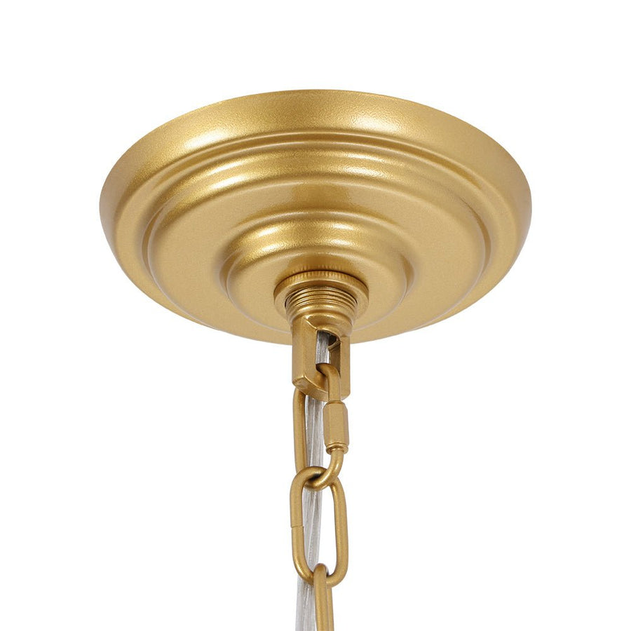 Farmhouze Light - Glam Vintage Glass Flower Vine Gold Wide Basin Chandelier - Chandelier - Gold - 