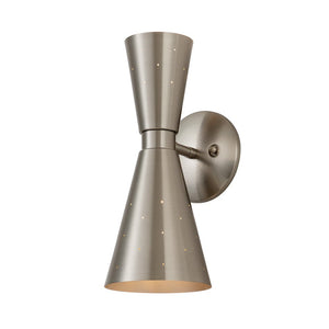 Farmhouze Light - Gleaming Dual Cone Wall Sconce Ambient Light - Wall Sconce - Nickel - 