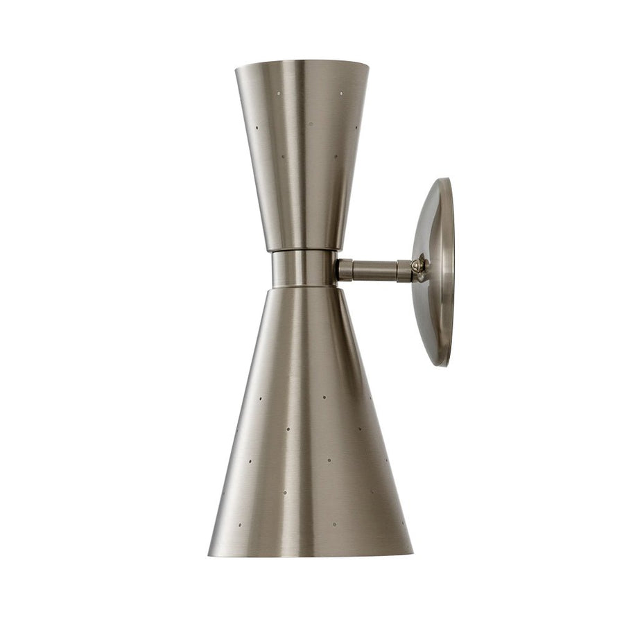 Farmhouze Light - Gleaming Dual Cone Wall Sconce Ambient Light - Wall Sconce - Nickel - 