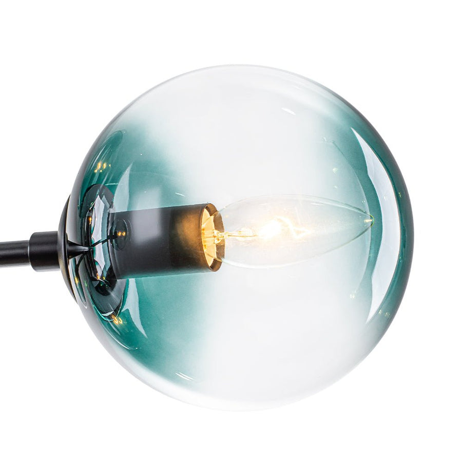 Farmhouze Light - Grudual Blue Glass Globe Linear Sputnik Island Chandelier - Chandelier - Black - 