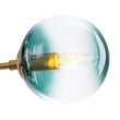 Load image into Gallery viewer, Farmhouze Light - Grudual Blue Glass Globe Linear Sputnik Island Chandelier - Chandelier - Black - 
