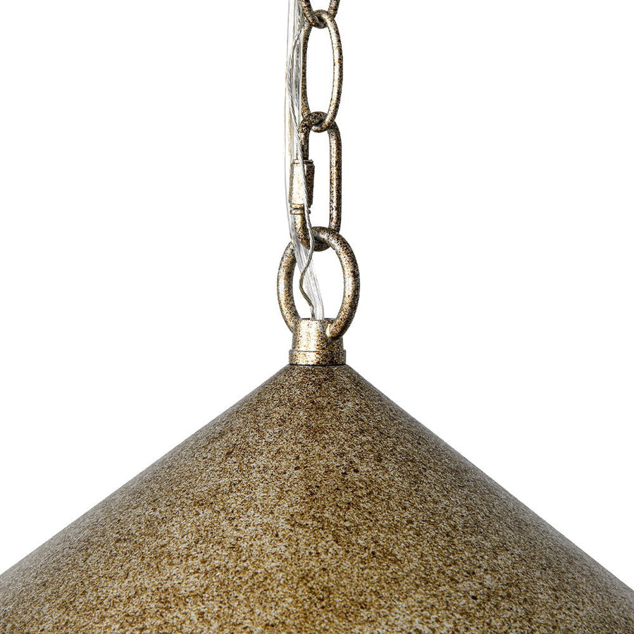 Farmhouze Light - Industrial 1 - Light Distressed Silver Iron Flat Cone Kitchen Pendant - Pendant - 13.8 in - 