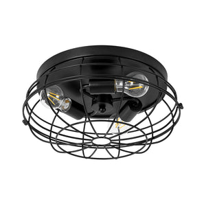 Farmhouze Light - Industrial 3 - Light Black Wire Guard Cage Ceiling Light - Ceiling Light - Black - 