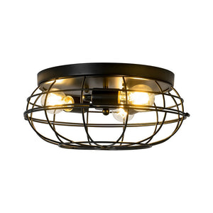 Farmhouze Light - Industrial 3 - Light Black Wire Guard Cage Ceiling Light - Ceiling Light - Black - 