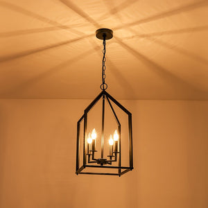 Farmhouze Light - Industrial 4 - Light Matte Black Cage Pendant Light - Pendant - Black - 