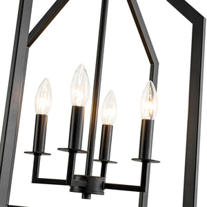 Farmhouze Light - Industrial 4 - Light Matte Black Cage Pendant Light - Pendant - Black - 