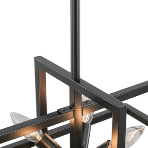 Farmhouze Light - Industrial 8 - Light Black Sputnik Square Cage Pendant - Pendant - Black - 