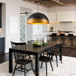 Load image into Gallery viewer, Farmhouze Light - Industrial Aged Black Gold Oversized Metal Dome Pendant - Chandelier - 23.6 in - 
