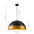 Load image into Gallery viewer, Farmhouze Light - Industrial Aged Black Gold Oversized Metal Dome Pendant - Chandelier - 23.6 in - 
