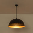 Load image into Gallery viewer, Farmhouze Light - Industrial Aged Black Gold Oversized Metal Dome Pendant - Chandelier - 23.6 in - 
