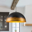 Load image into Gallery viewer, Farmhouze Light - Industrial Aged Black Gold Oversized Metal Dome Pendant - Chandelier - 23.6 in - 
