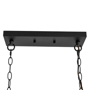 Farmhouze Light - Industrial Black Rectangle Cage Linear Island Chandelier - Chandelier - 36in - 