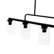 Load image into Gallery viewer, Farmhouze Light - Industrial Black Seeded Glass Linear Island Pendant / Semi Flush - Chandelier - Black - 
