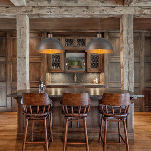 Farmhouze Light - Industrial Farmhouse Single Metal Dome Pendant Light - Chandelier - 11.8 inches - 