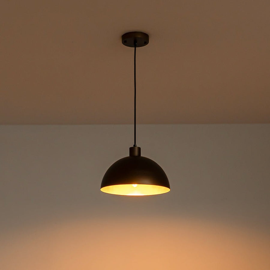 Farmhouze Light - Industrial Farmhouse Single Metal Dome Pendant Light - Chandelier - 11.8 inches - 
