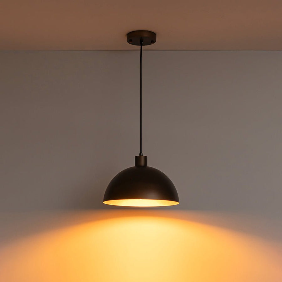 Farmhouze Light - Industrial Farmhouse Single Metal Dome Pendant Light - Chandelier - 11.8 inches - 