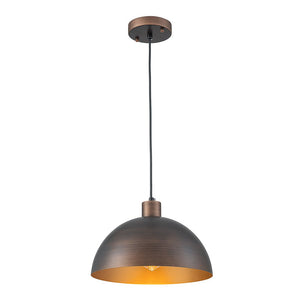 Farmhouze Light - Industrial Farmhouse Single Metal Dome Pendant Light - Chandelier - 11.8 inches - 