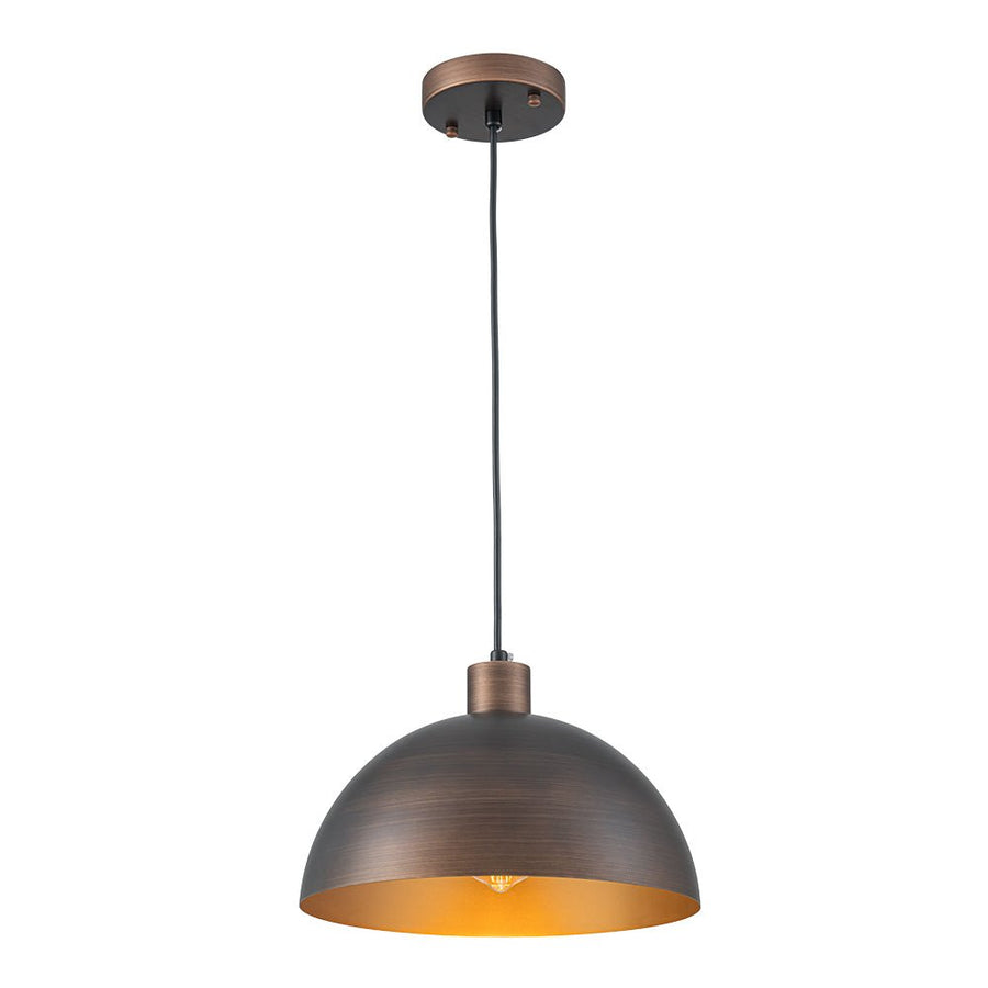 Farmhouze Light - Industrial Farmhouse Single Metal Dome Pendant Light - Chandelier - 11.8 inches - 