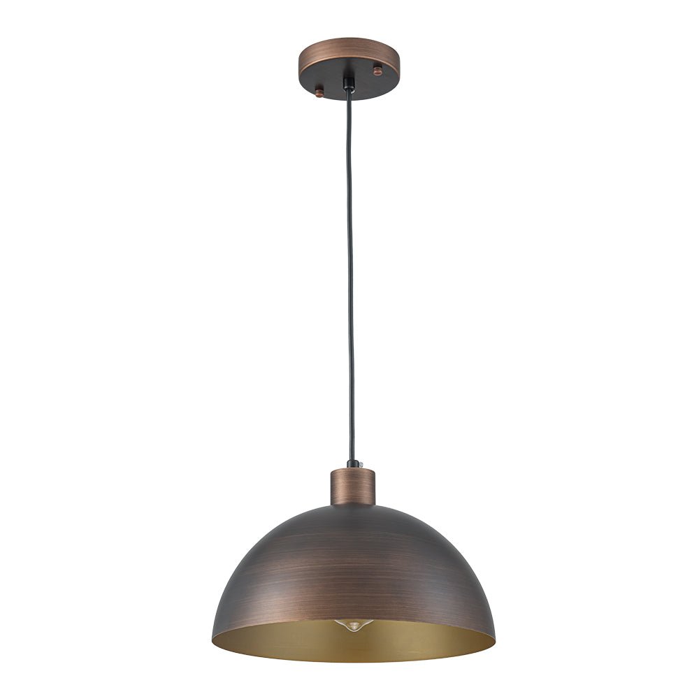 Industrial Farmhouse Single Metal Iron Dome Pendant | Farmhouze Light - Metal Pendant Lighting Industrial Farmhouse