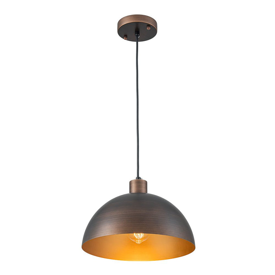 Farmhouze Light - Industrial Farmhouse Single Metal Dome Pendant Light - Chandelier - 11.8 inches - 