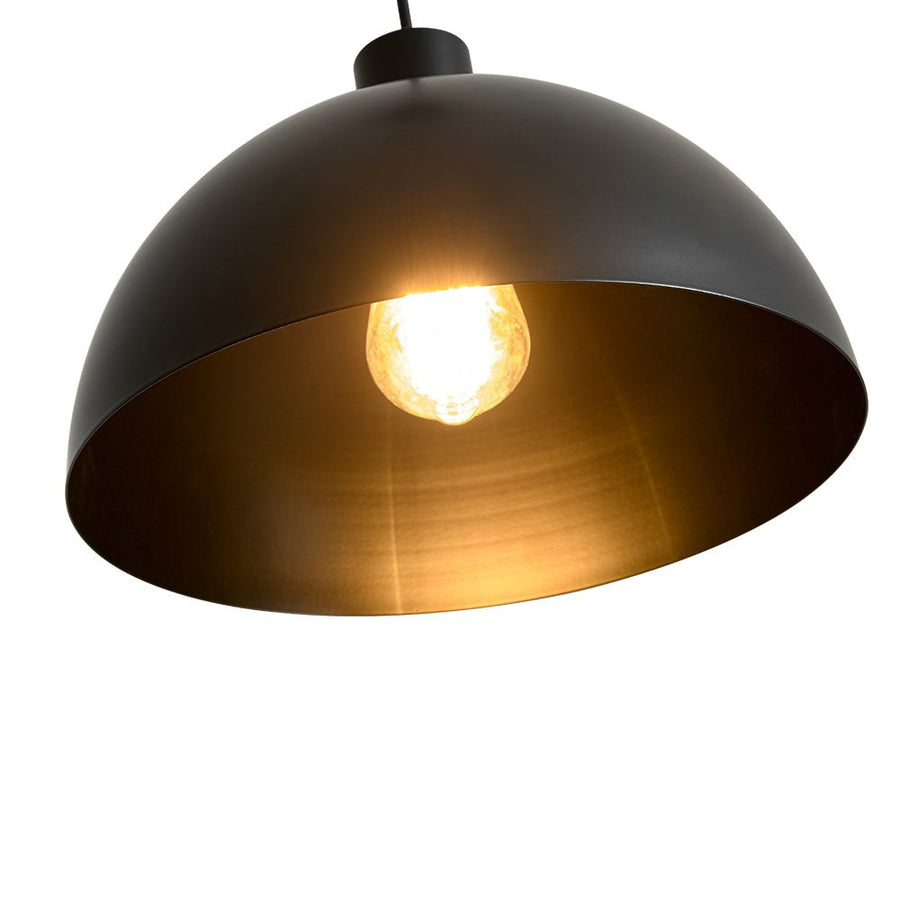 Farmhouze Light - Industrial Farmhouse Single Metal Dome Pendant Light - Chandelier - Black - 