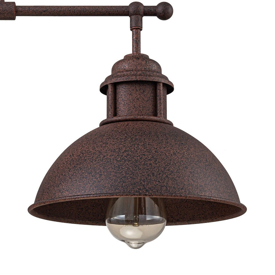 Farmhouze Light - Industrial Kitchen Linear Pot Lid Island Pendant Light - Chandelier - Red Rusty - 