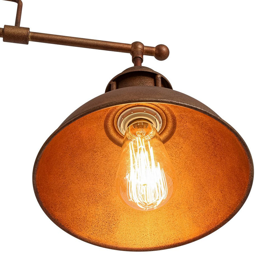 Farmhouze Light - Industrial Kitchen Linear Pot Lid Island Pendant Light - Chandelier - Rusted Bronze - 