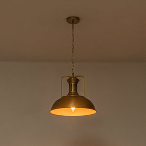 Farmhouze Light - Industrial Single Dome Pendant Light - Pendant - Brass - 