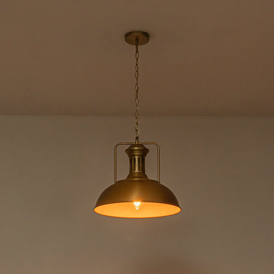 Farmhouze Light - Industrial Single Dome Pendant Light - Pendant - Brass - 