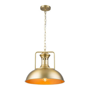 Farmhouze Light - Industrial Single Dome Pendant Light - Pendant - Brass - 