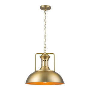 Farmhouze Light - Industrial Single Dome Pendant Light - Pendant - Brass - 
