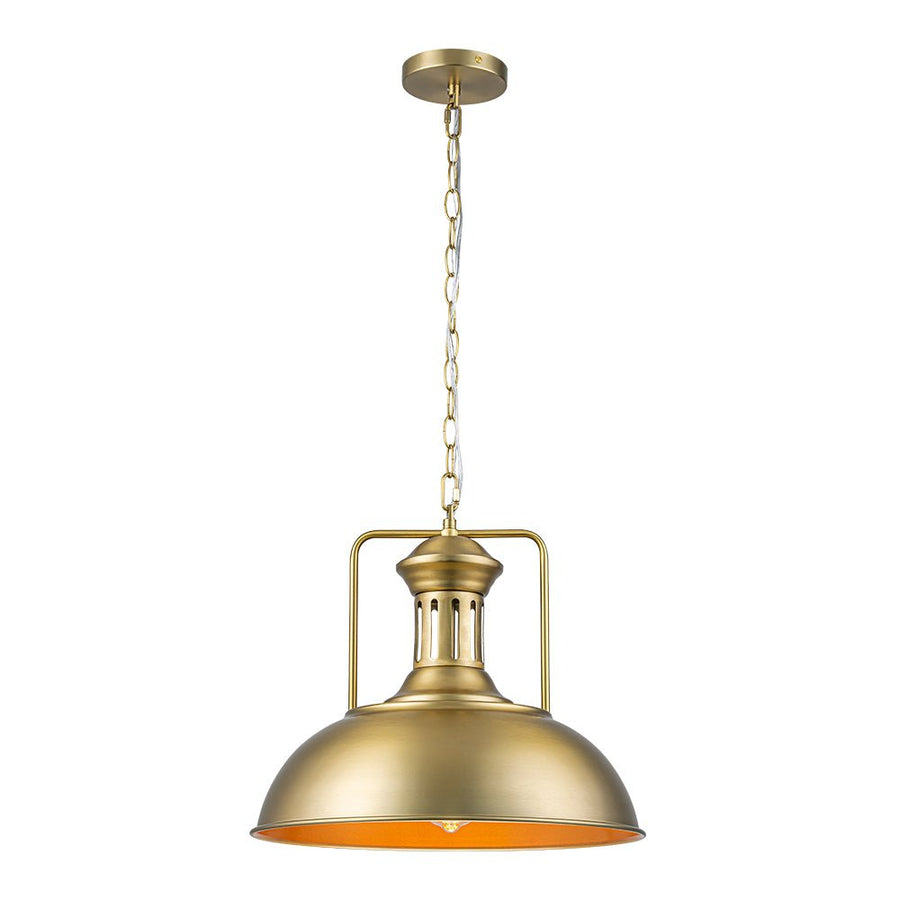 Farmhouze Light - Industrial Single Dome Pendant Light - Pendant - Brass - 