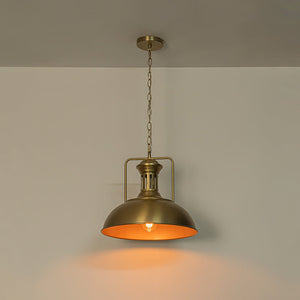 Farmhouze Light - Industrial Single Dome Pendant Light - Pendant - Brass - 