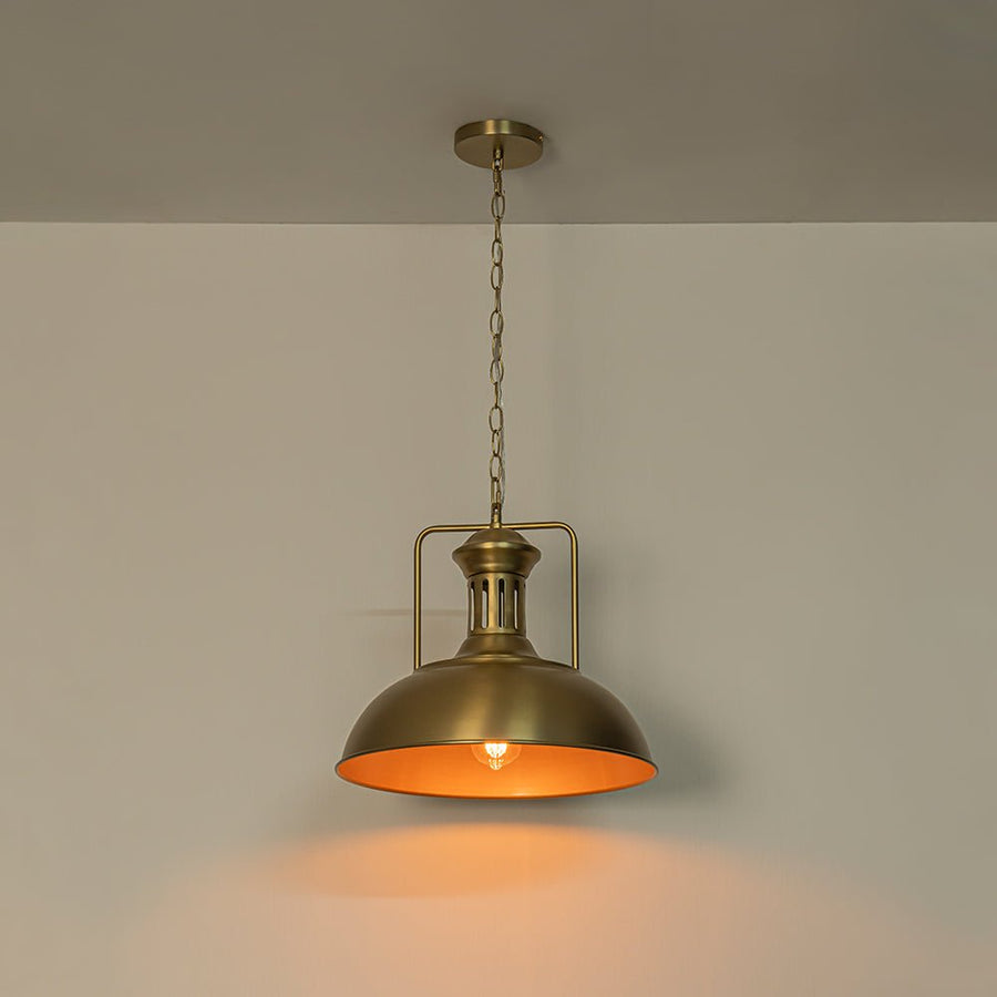Farmhouze Light - Industrial Single Dome Pendant Light - Pendant - Brass - 