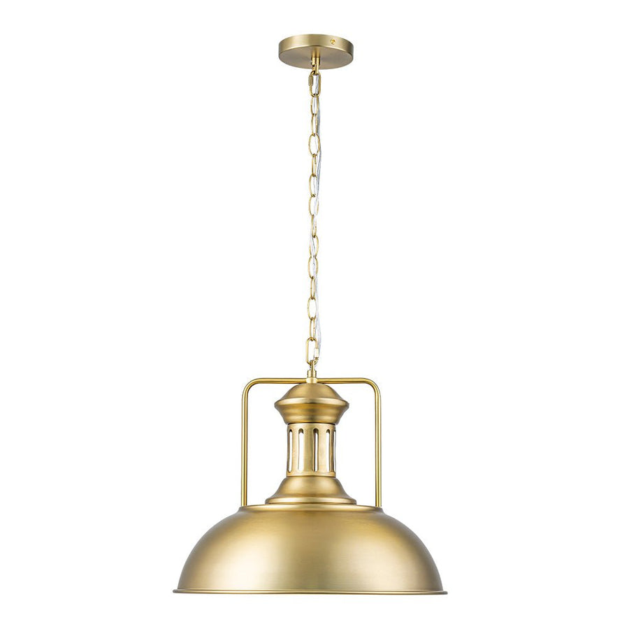 Farmhouze Light - Industrial Single Dome Pendant Light - Pendant - Brass - 