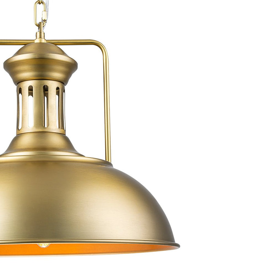 Farmhouze Light - Industrial Single Dome Pendant Light - Pendant - Brass - 