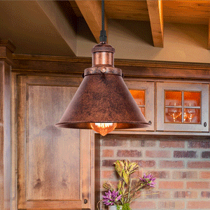 Farmhouze Light-Industrial Vintage Antique Copper Pendant Light-Pendant--