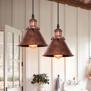 Farmhouze Light - Industrial Vintage Antique Metal Copper Pendant Light - Pendant - 2 Packs - 