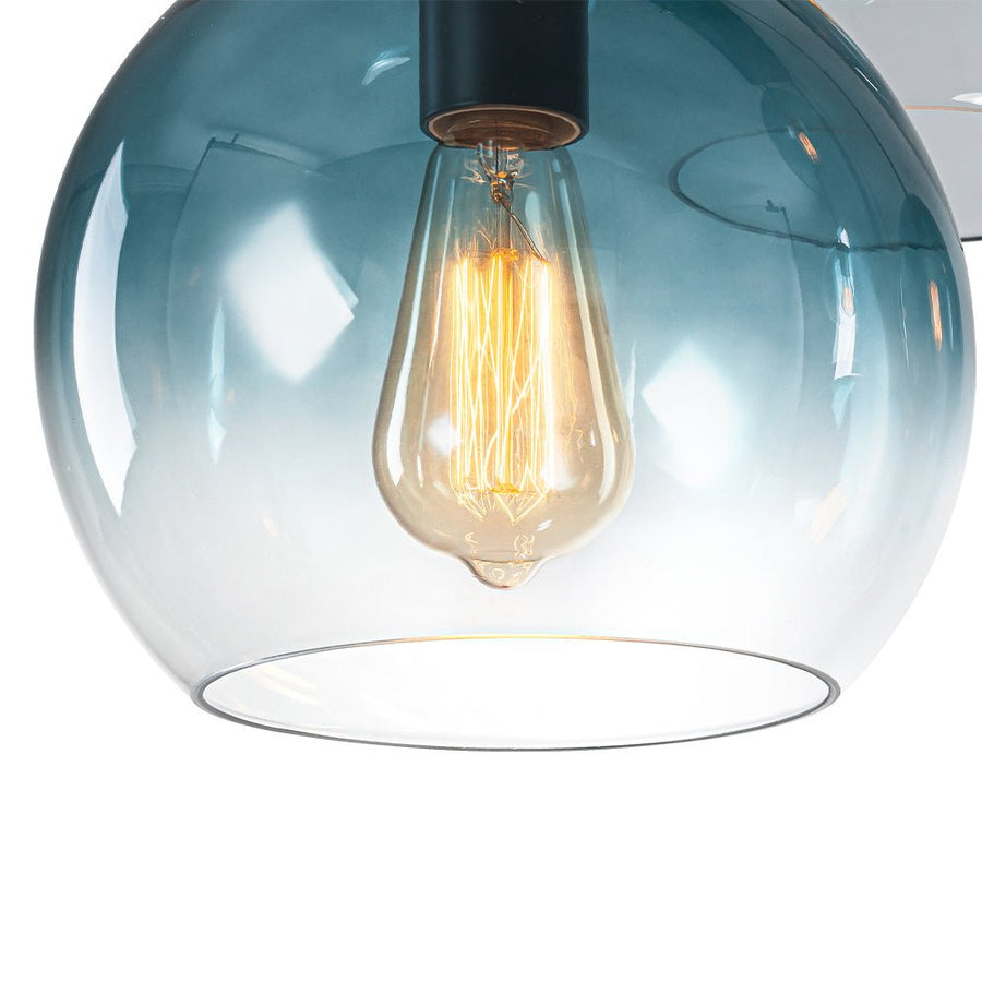 Farmhouze Light - Lake House Gradient Blue Glass Bubble Linear Island Chandelier - Chandelier - Blue - 