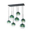 Load image into Gallery viewer, Farmhouze Light-Lake House Green Glass Globe Bubble Linear Island Pendant-Chandelier-Green-
