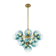Load image into Gallery viewer, Farmhouze Light - Lake House Tiered Gradient Blue Glass Globe Cluster Chandelier - Chandelier - Blue Bubble - 
