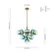 Load image into Gallery viewer, Farmhouze Light - Lake House Tiered Gradient Blue Glass Globe Cluster Chandelier - Chandelier - Blue Bubble - 
