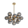 Load image into Gallery viewer, Farmhouze Light - Luxe Cluster Smoked Glass Globe Sphere Bubble Chandelier - Chandelier - Brass - 
