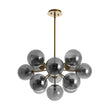 Load image into Gallery viewer, Farmhouze Light - Luxe Cluster Smoked Glass Globe Sphere Bubble Chandelier - Chandelier - Brass - 
