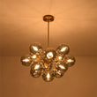 Load image into Gallery viewer, Farmhouze Light - Luxe Cluster Smoked Glass Globe Sphere Bubble Chandelier - Chandelier - Brass - 
